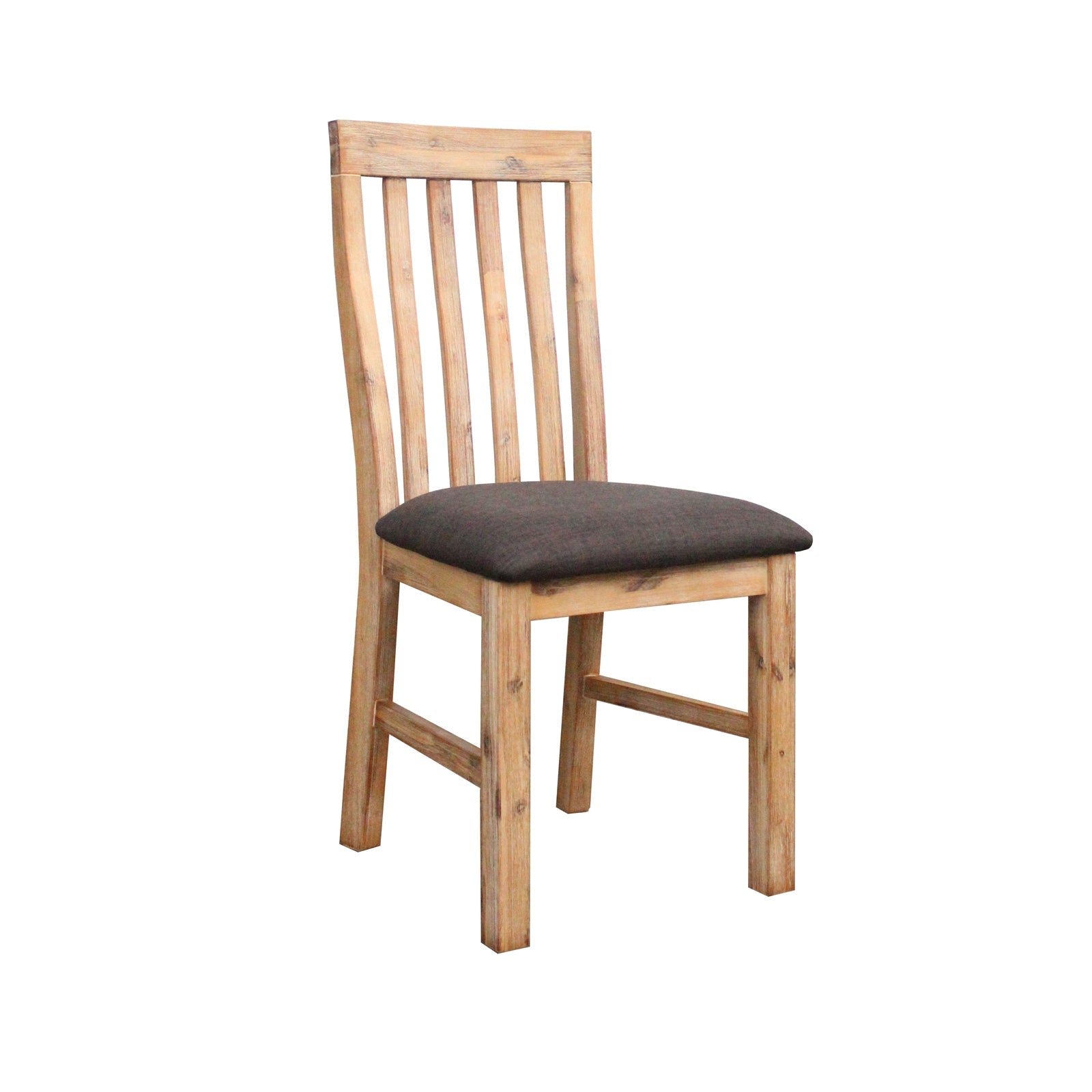 2X Wooden Frame Leatherette In Solid Acacia & Veneer Dining Chairs Oak Colour