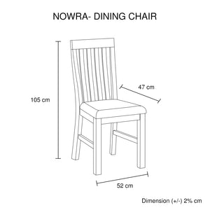 2X Wooden Frame Leatherette In Solid Acacia & Veneer Dining Chairs Oak Colour