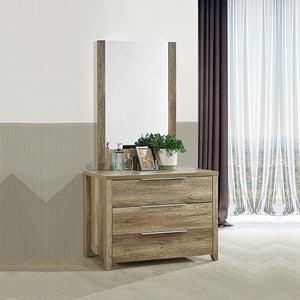 Dresser Storage Drawers Natural Wood Mdf Oak Colour Mirror