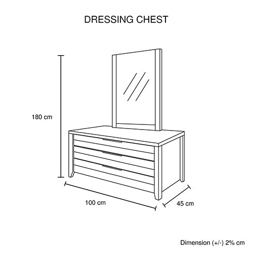 Dresser Storage Drawers Natural Wood Mdf Oak Colour Mirror