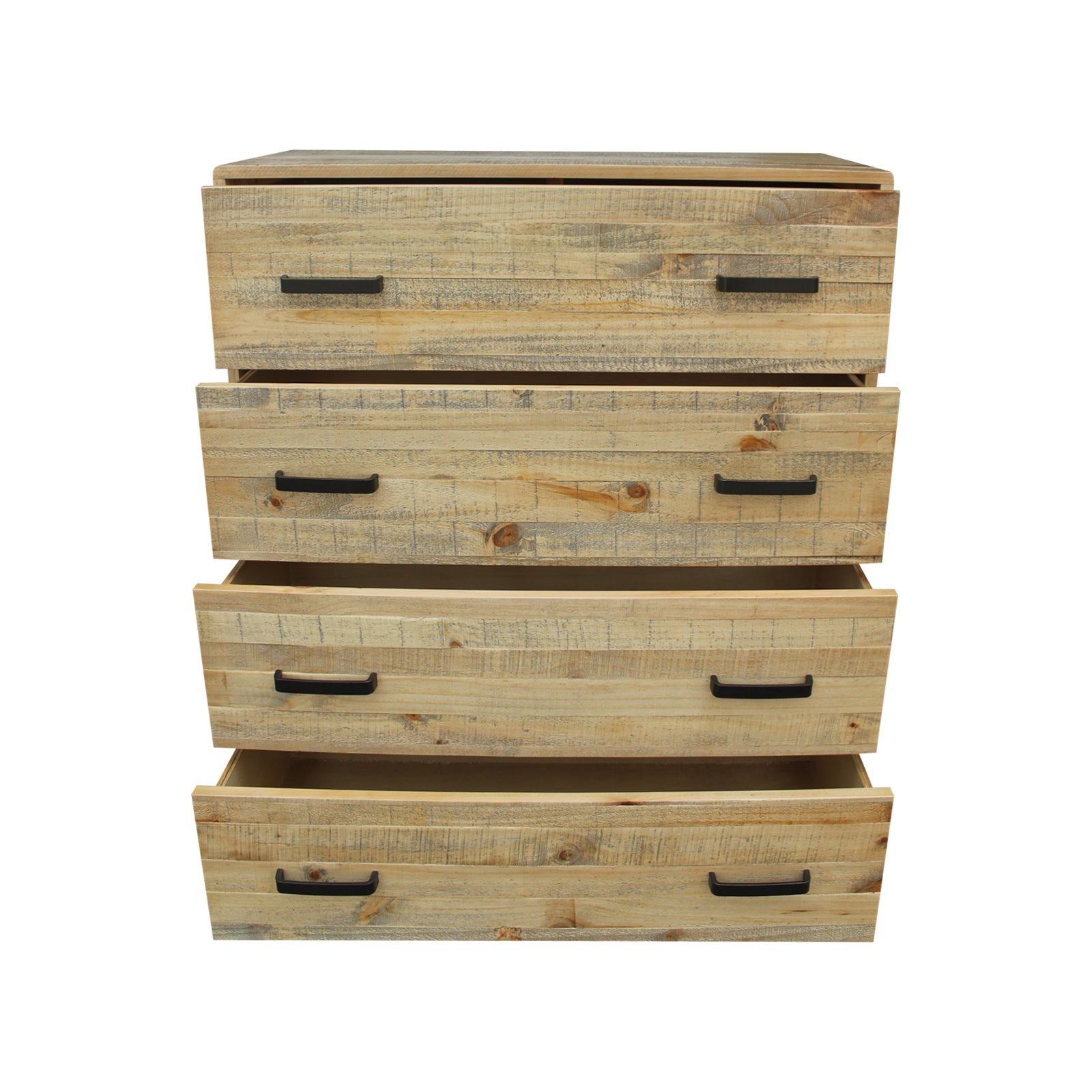 Tallboy With 4 Storage Drawers In Wooden Light Brown Colour