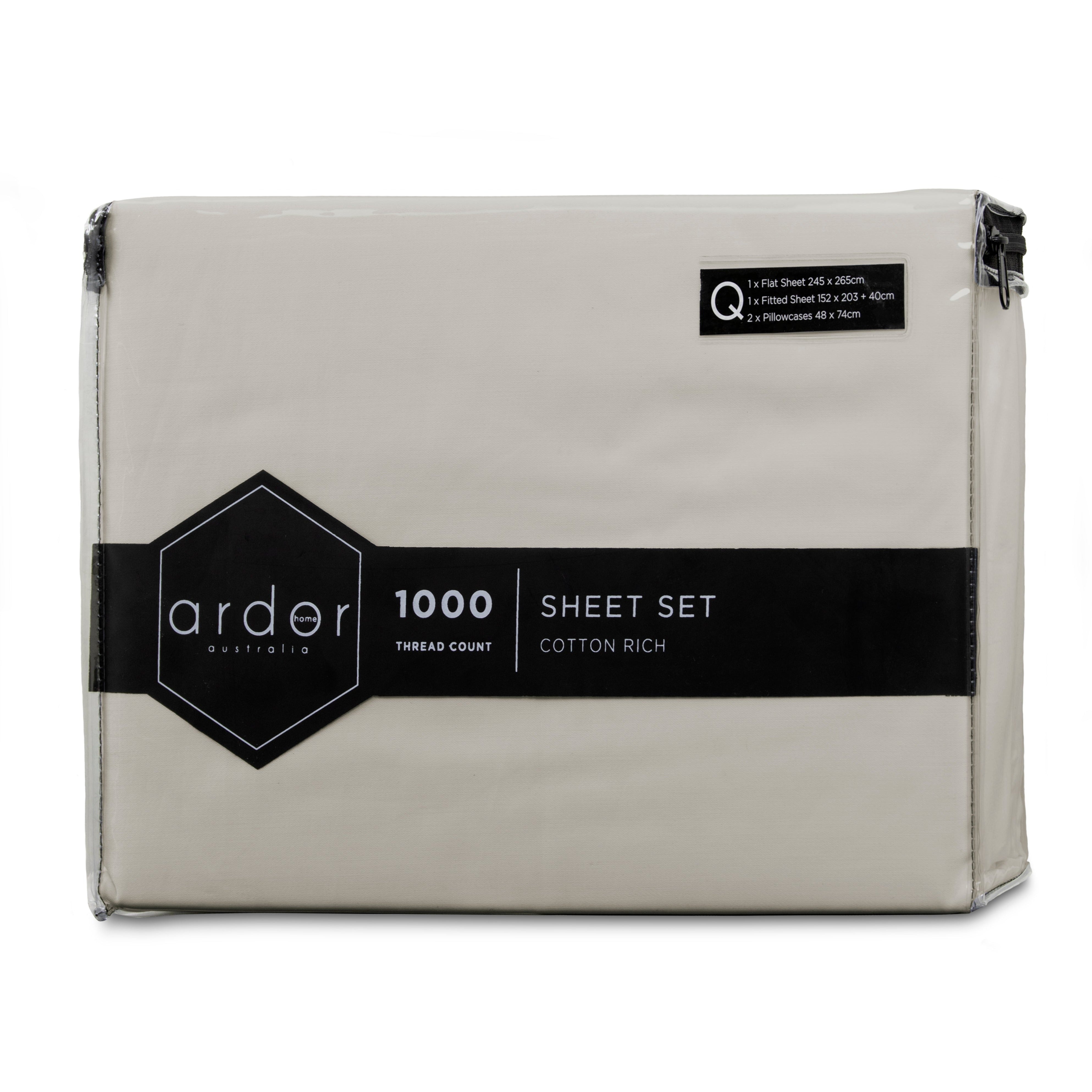 1000Tc Cotton Rich Sheet Set - King Single