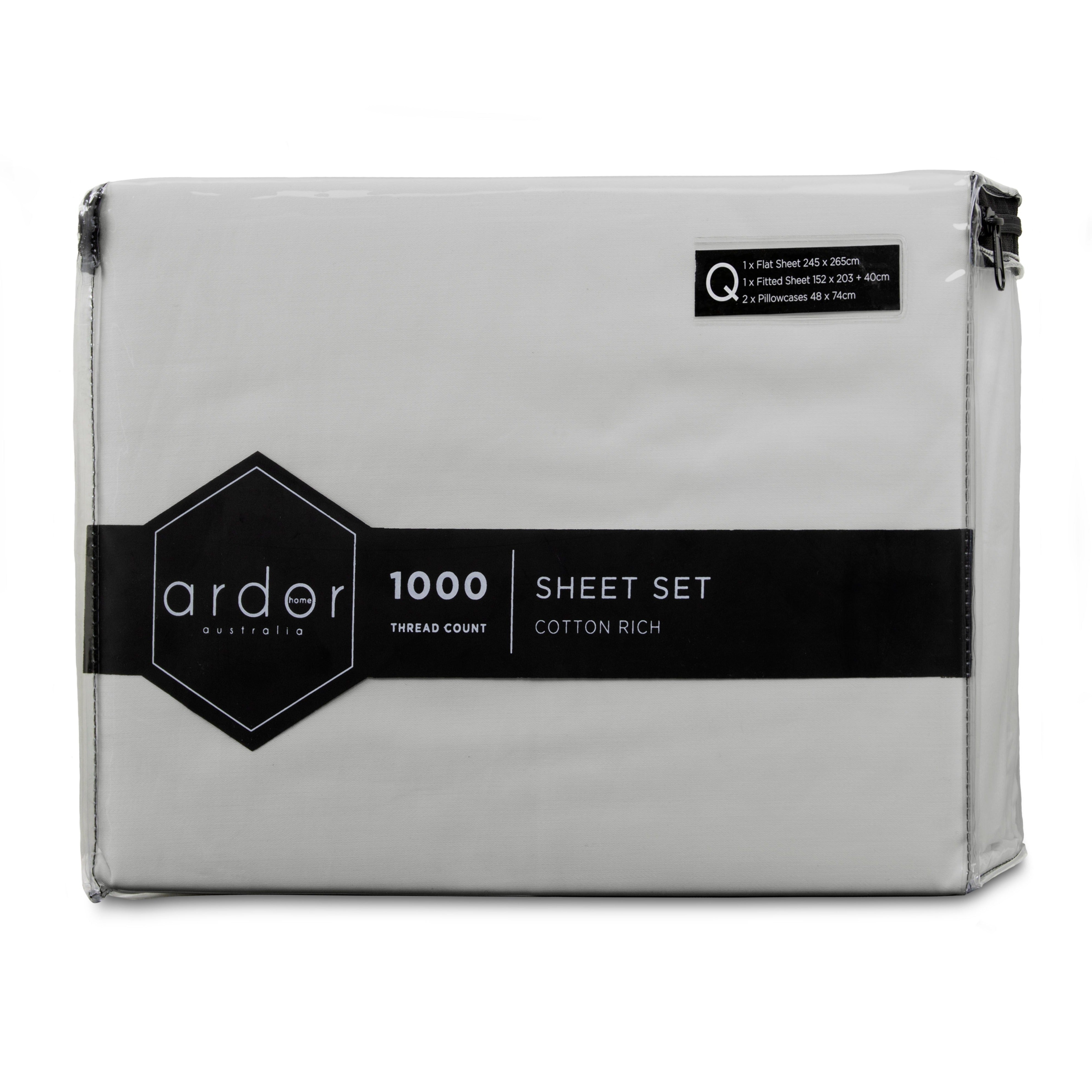 1000Tc Cotton Rich Sheet Set - Single