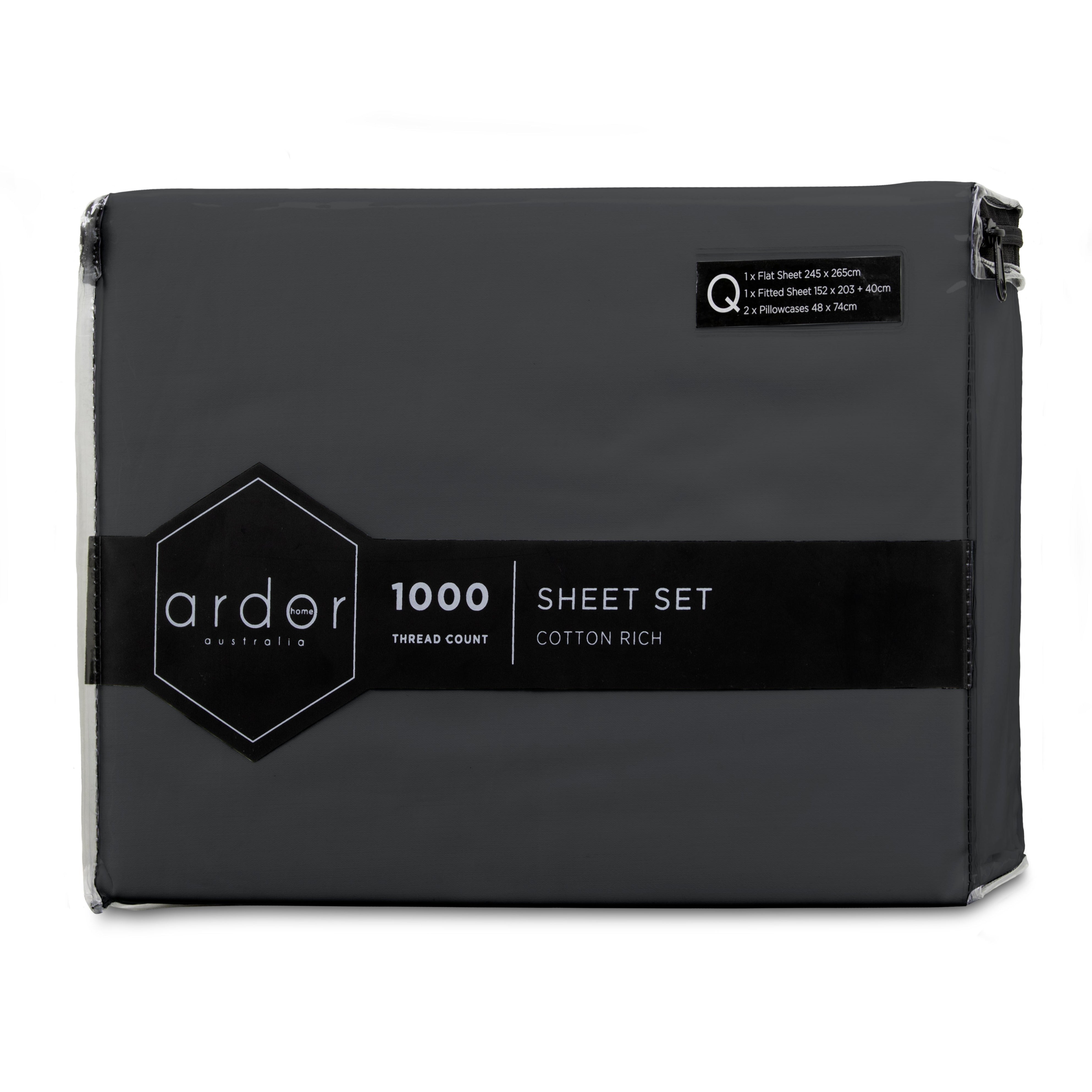 1000Tc Cotton Rich Sheet Set - King Single