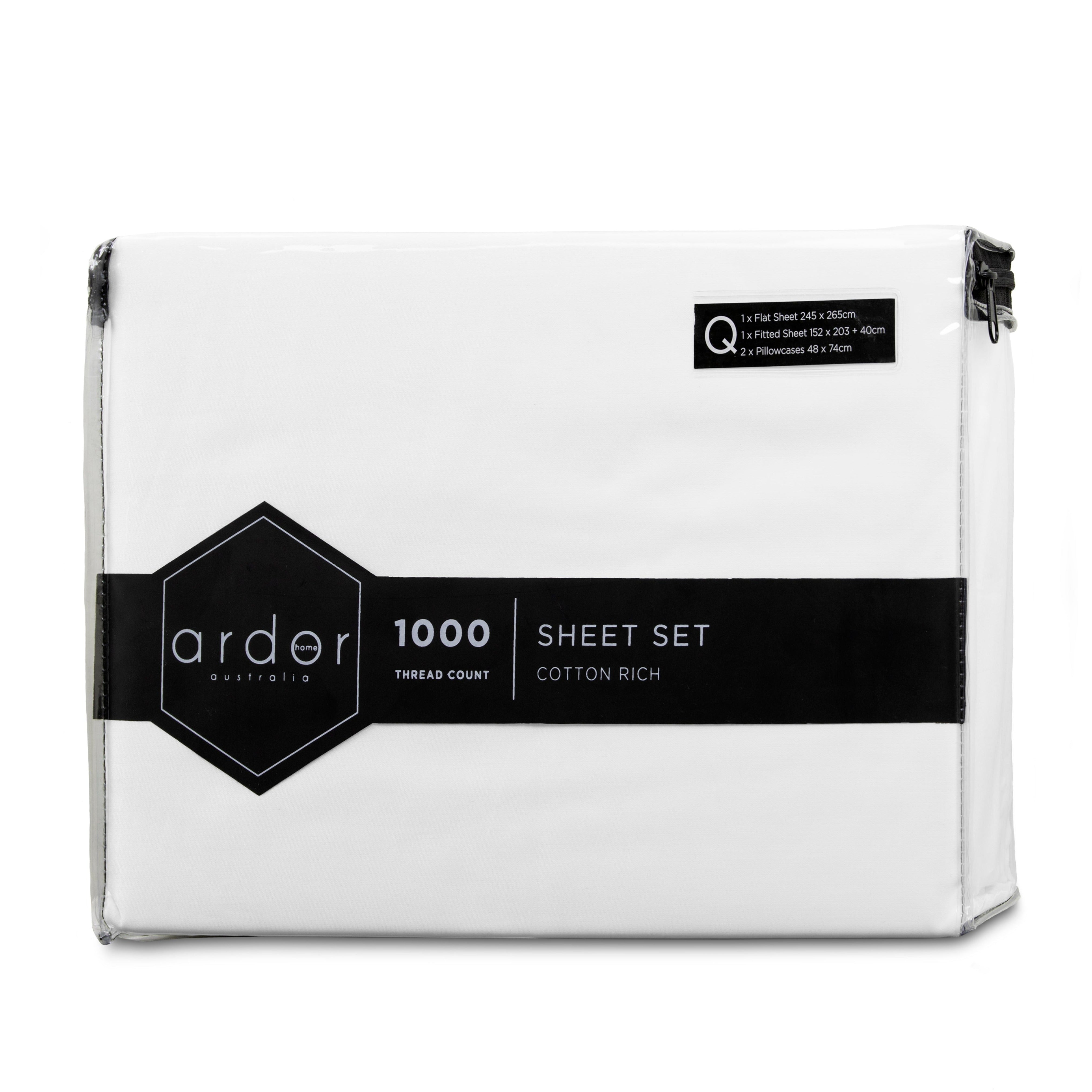 1000Tc Cotton Rich Sheet Set - King