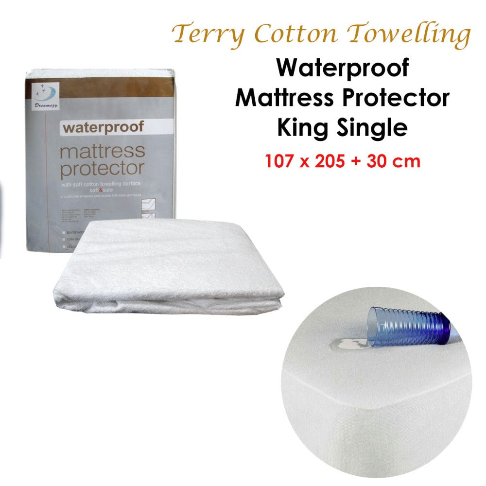 Fully Fitted Terry Waterproof Mattress Protector 30Cm Wall