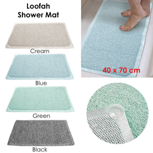 Loofah Shower Mat Black