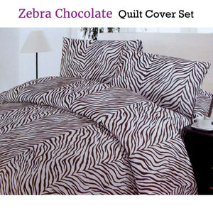 Polyester Cotton Zebra Quilt Cover Set Double