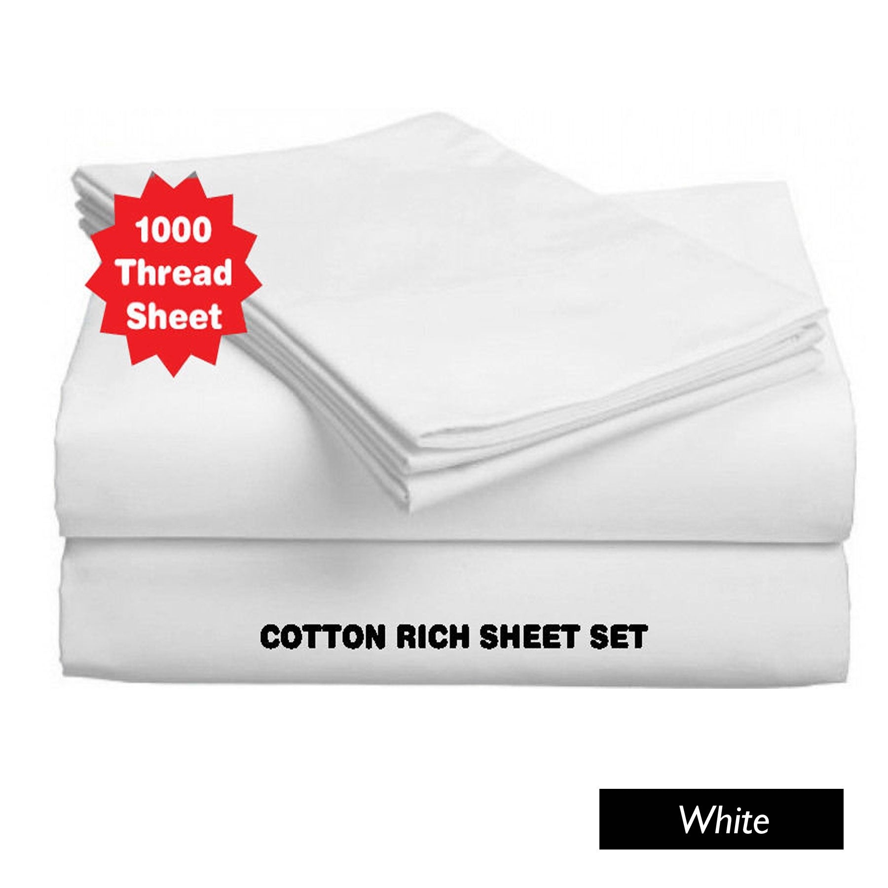 Accessorize 1000Tc Cotton Rich Sheet Set White King