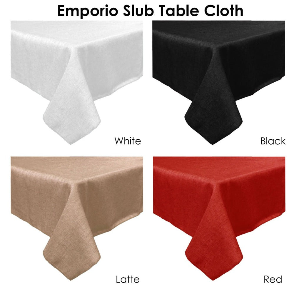 Emporio Slub Table Cloth White 180 Cm Round