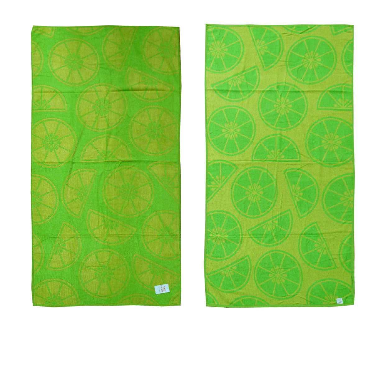 Jacquard Velour Reversible Beach Towel Lime Cirtus