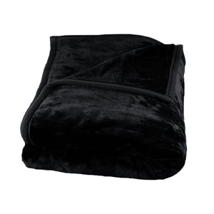 1000Gsm Luxury Quality 2 Ply Mink Blanket Black 200 X 240 Cm