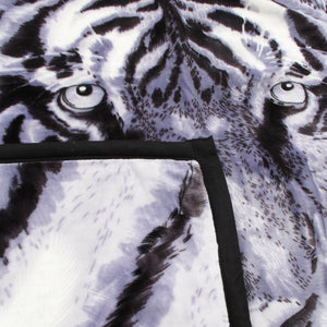 1000Gsm White Tiger Luxury Quality 2 Ply Mink Blanket 200 X 240 Cm