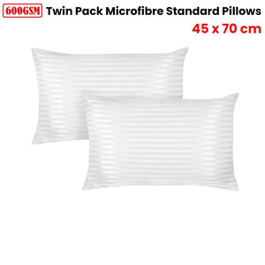 600Gsm Twin Pack Microfibre Standard Pillows 45 X 70 Cm