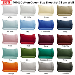 Artex 250Tc 100% Cotton Sheet Set Single