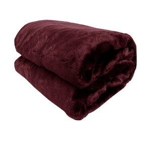 Faux Mink Throw Rug Wine