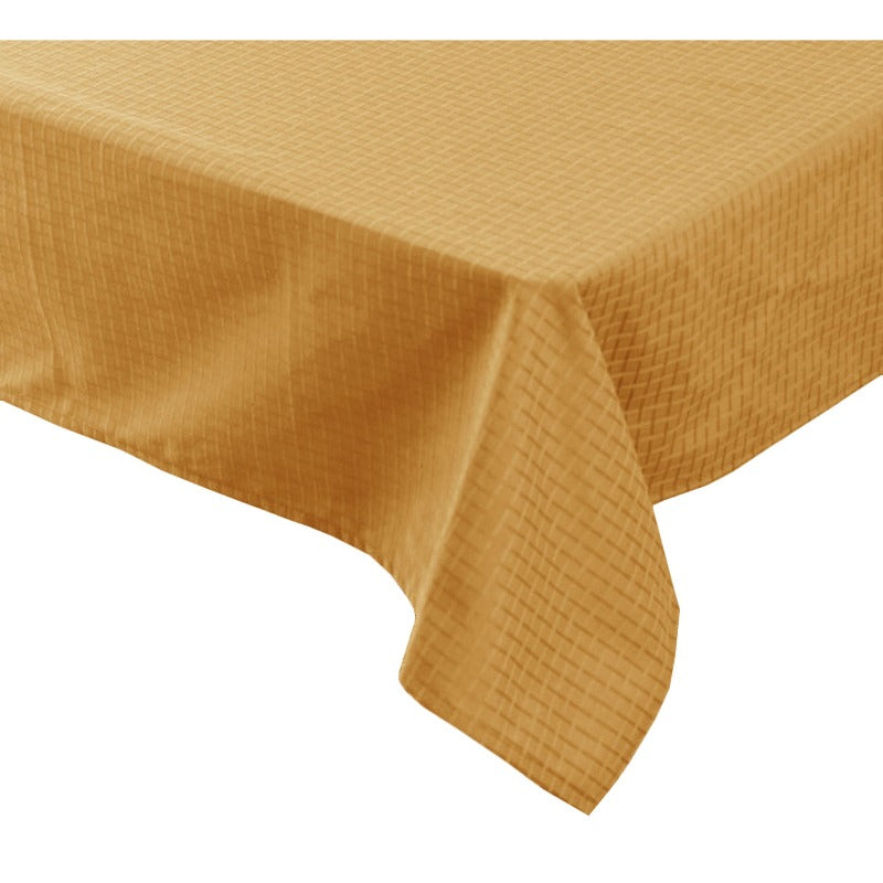 Dobby Checkered Tablecloth Gold 160 X 265 Cm