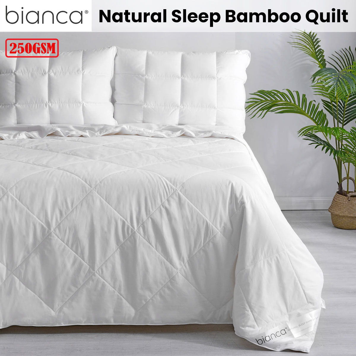 Bianca 250Gsm Natural Sleep Bamboo Summer Quilt Single