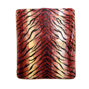 375Gsm 1 Ply Animal Print Faux Mink Blanket Queen 200X240 Cm Tiger