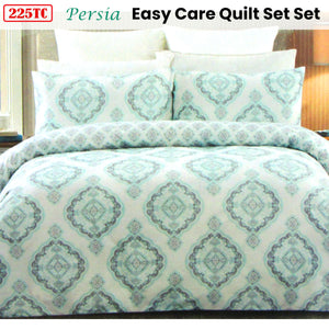 225Tc Persia Cotton Rich Easy Care Quilt Cover Set Queen