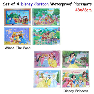 Disney Set Of 4 Cartoon Waterproof Placemats Princess