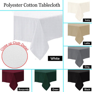 Polyester Cotton Tablecloth Ivory 180 X Cm