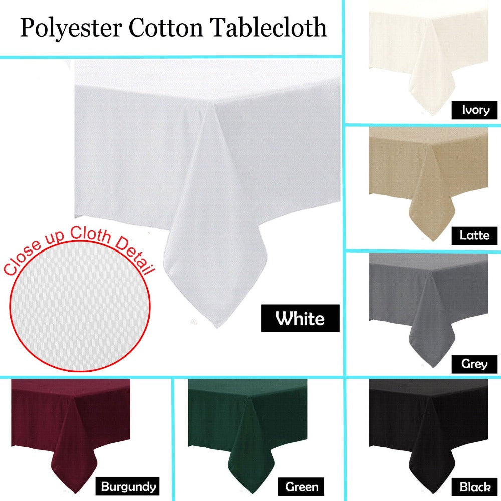 Polyester Cotton Tablecloth Ivory 220 Cm Round