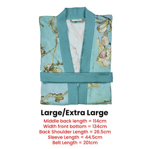 Bedding House Van Gogh Almond Blossom Blue Kimono Bath Robe Large/Extra