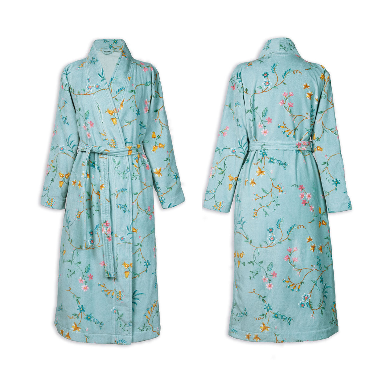 Pip Studio Les Fleurs Cotton Bath Robe Blue M