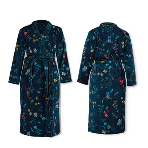 Pip Studio Les Fleurs Cotton Bath Robe Blue M