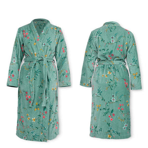 Pip Studio Les Fleurs Cotton Bath Robe Blue M