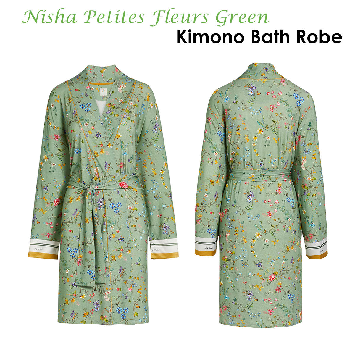 Pip Studio Nisha Petites Fleurs Green Kimono Bath Robe Xl