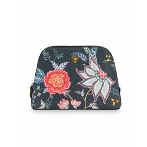 Pip Studio Flower Festival Dark Blue Medium Triangle Cosmetic Bag