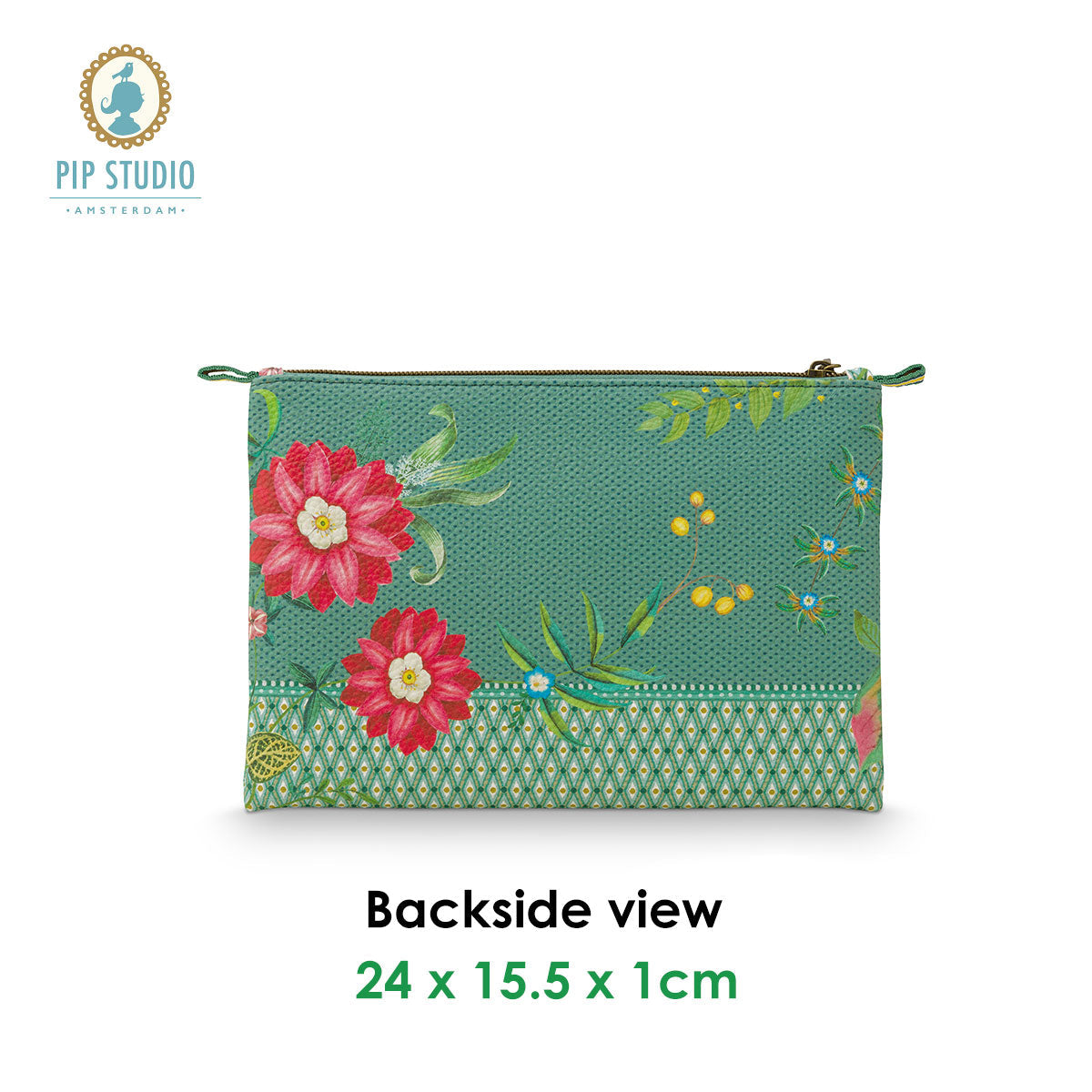 Pip Studio Fleur Mix Green Medium Cosmetic Flat Pouch