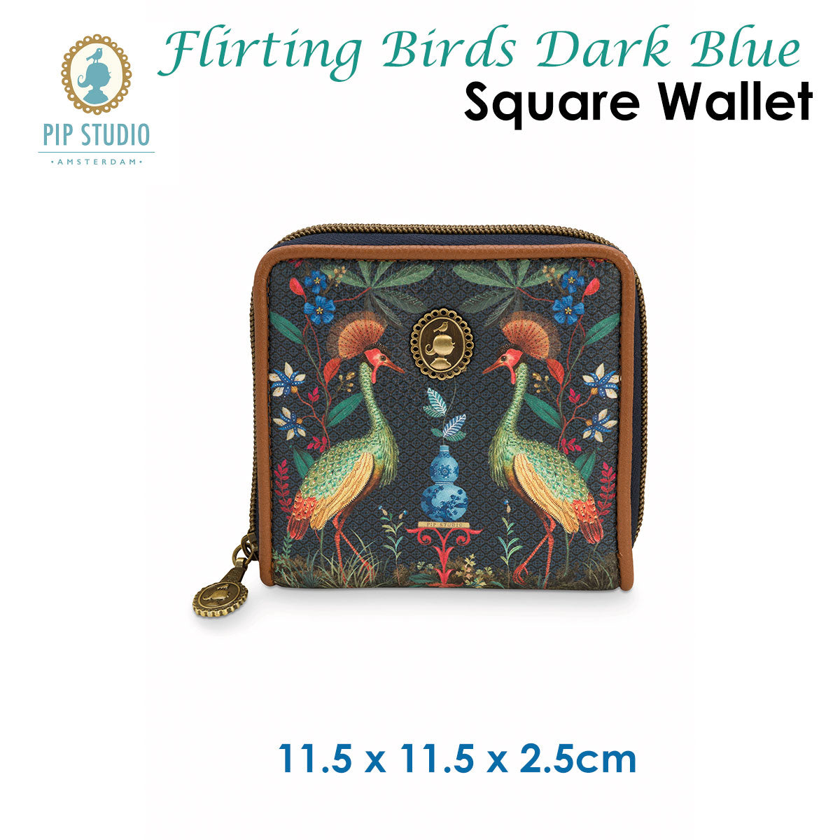 Pip Studio Flirting Birds Dark Blue Square Wallet