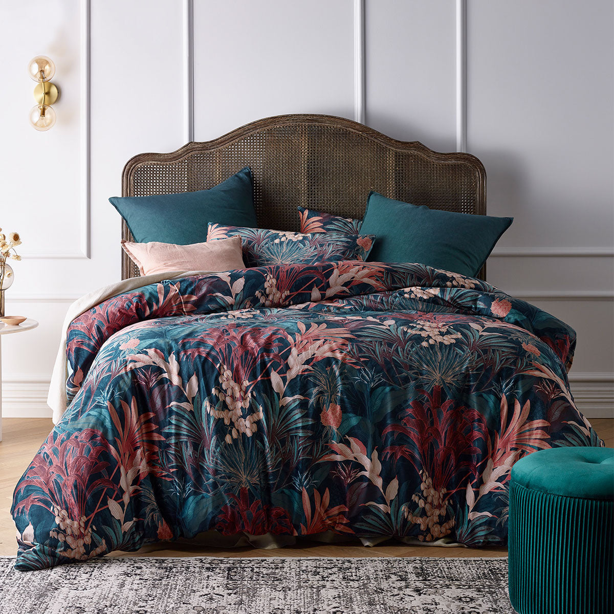 Vintage Design Homewares Etheridge Printed Velvet Quilt Cover Set