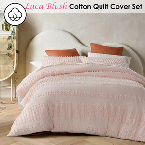 Vintage Design Homewares Luca Blush Cotton Quilt Cover Set