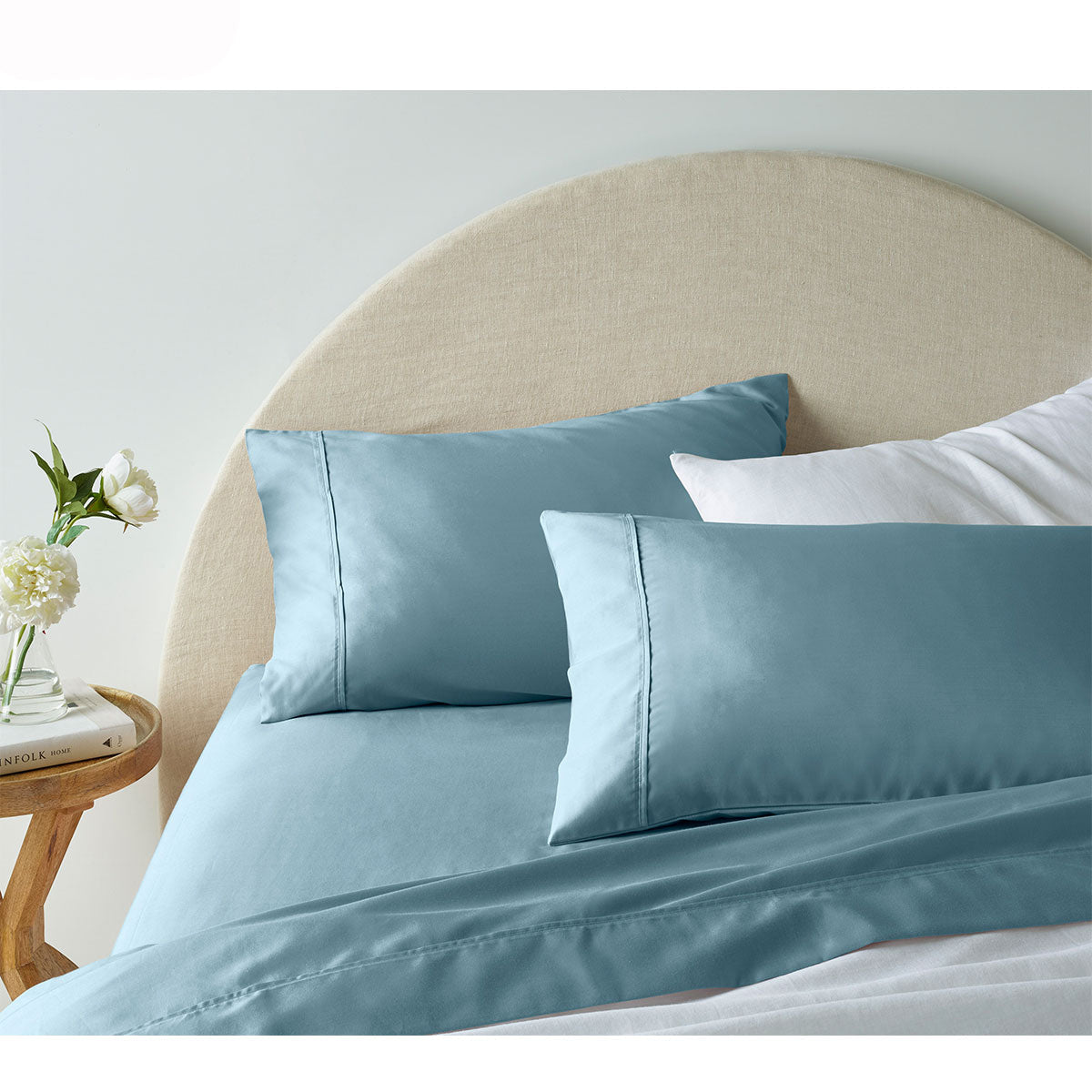 Accessorize 1900Tc Cotton Rich Sheet Set Blue Queen