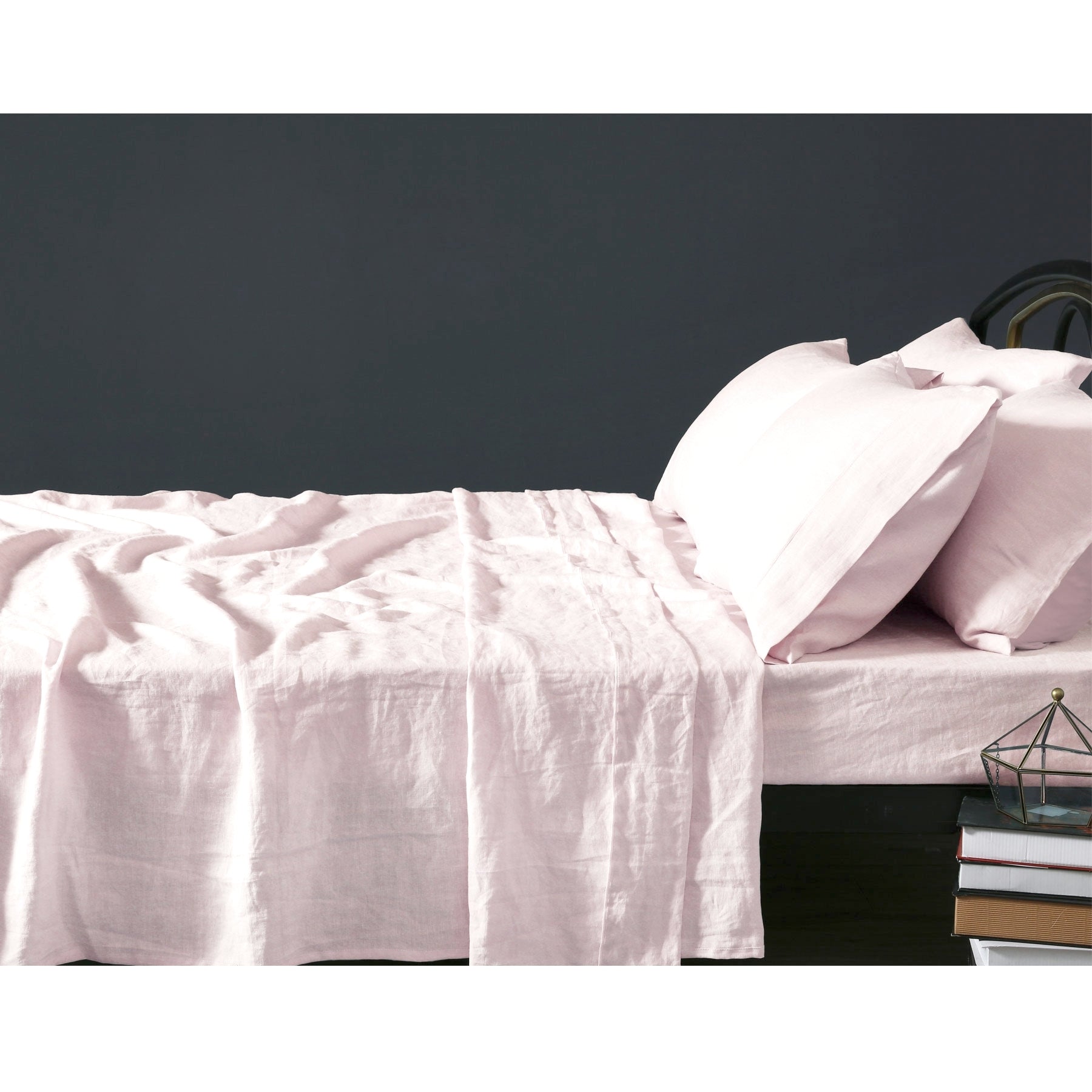 Vintage Design Homewares 100% Linen Blush Sheet Set