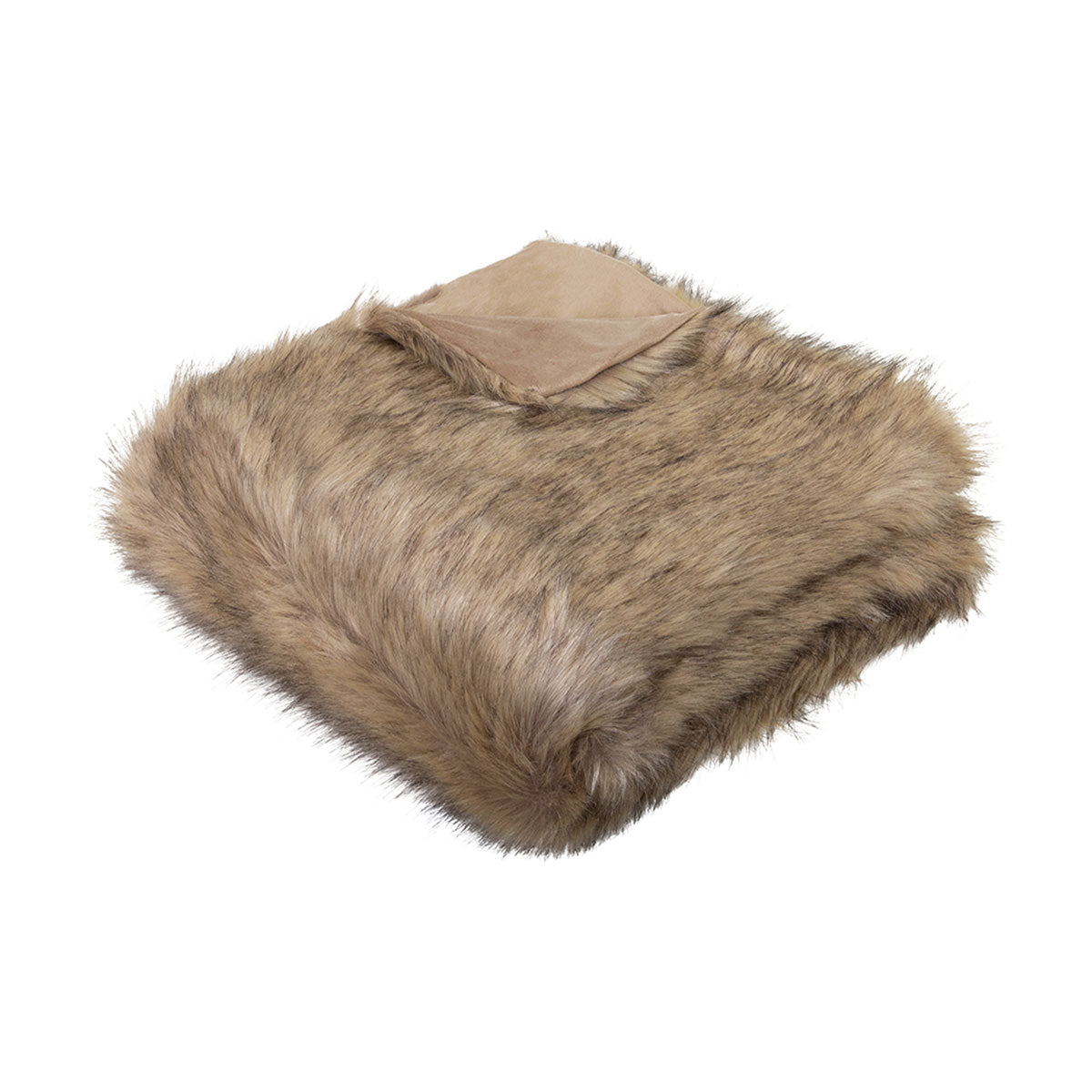 J.Elliot Home Grizzly Brown Faux Fur Throw