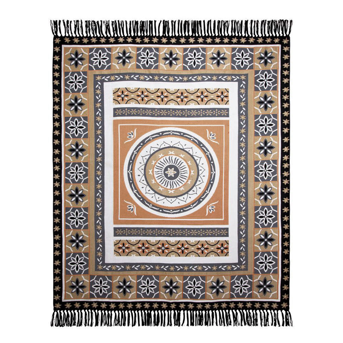 J Elliot Home Kasbah Luxury Fringe Throw 130 X 160Cm Black