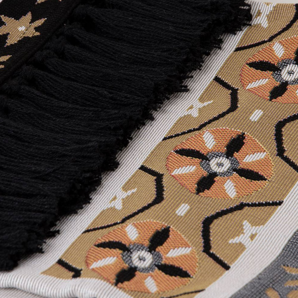 J Elliot Home Kasbah Luxury Fringe Throw 130 X 160Cm Black