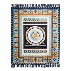 J Elliot Home Kasbah Luxury Fringe Throw 130 X 160Cm Blue