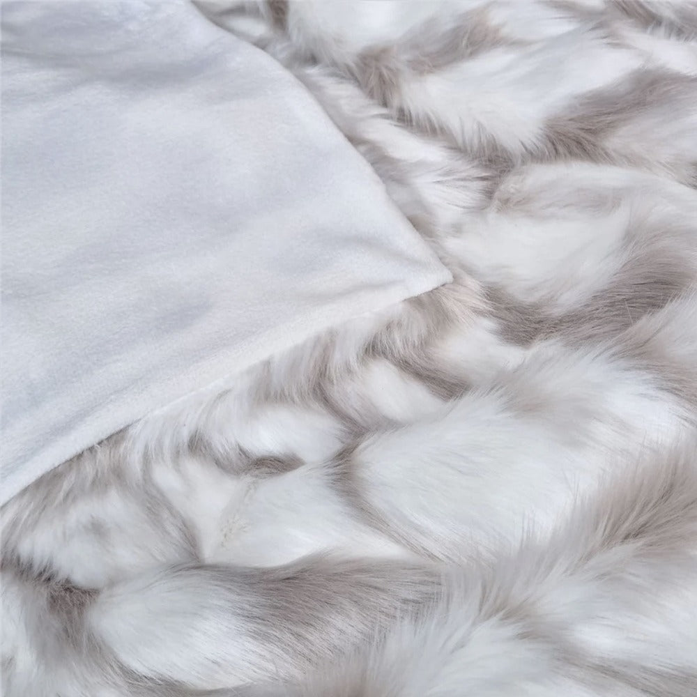 J Elliot Home Lynx Wild Cat Faux Fur Throw Rug 130 X 160Cm