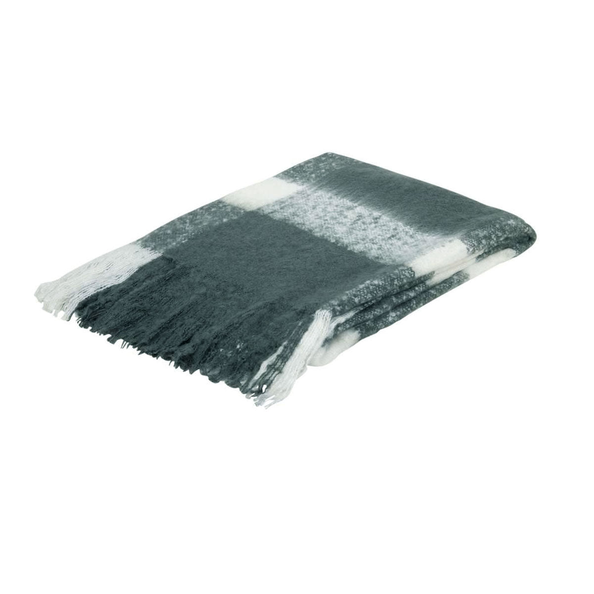 J Elliot Home Wren Faux Mohair Throw Charcoal White 130 Inch By 160 Cm Acrylic Fabric