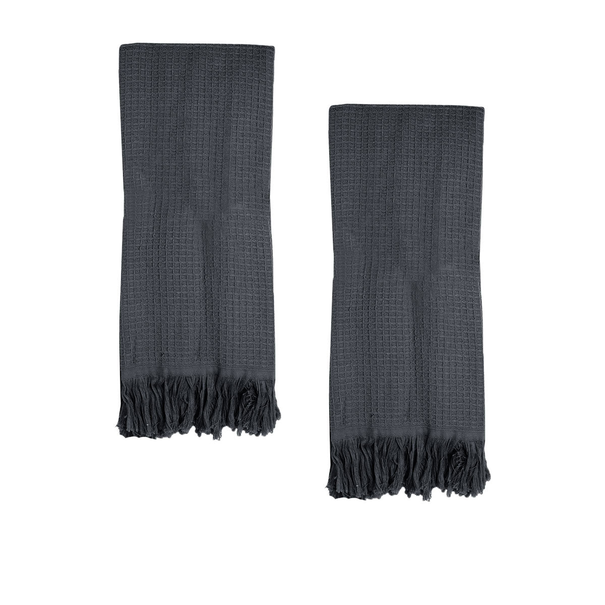 J Elliot Home 400Gsm Camila Set Of 2 Cotton Waffle Hand Towels 45 X 65 Cm Coal