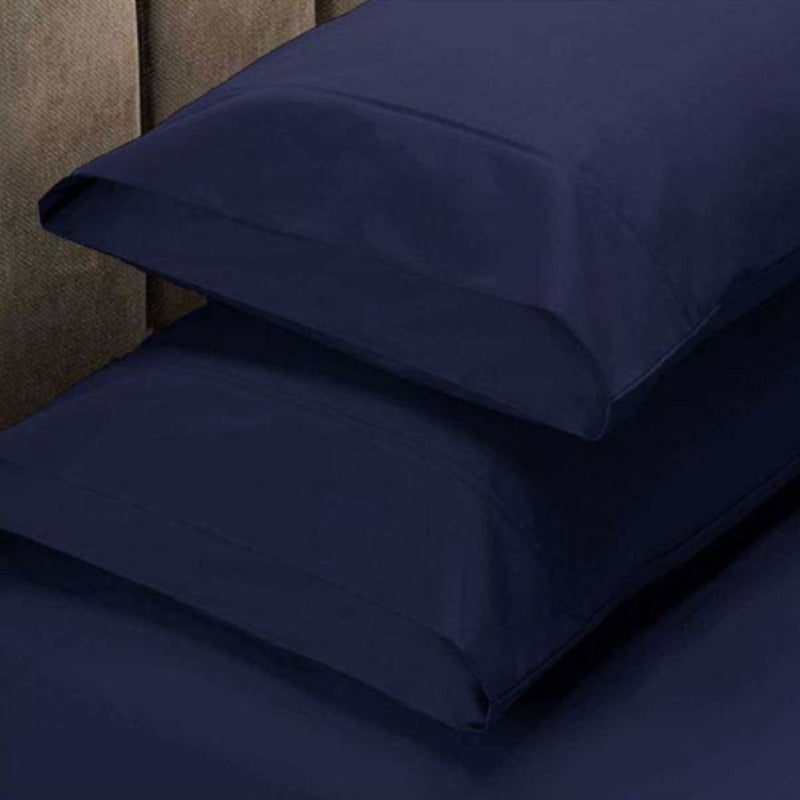 Apartmento 225Tc Fitted Sheet Set King Navy Plus Pillowcases