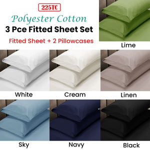 Apartmento 225Tc Fitted Sheet Set King Navy Plus Pillowcases