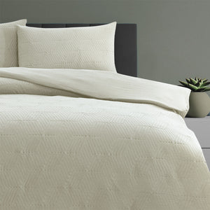 Ardor Maxwell Tan Embossed Washed Quilt Cover Set