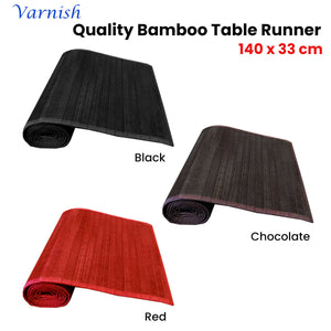 Varnish Bamboo Table Runner 140 X 33Cm Black